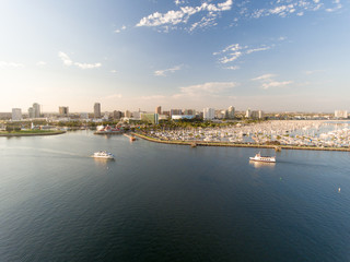 Wall Mural - Aerial view of Long Beach in LA