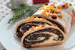 Traditional Polish poppy seeds cake and decoration for Christmas
