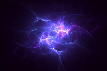 Poster - 3D rendering abstract fractal light background