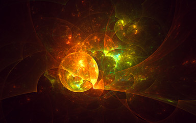 3D rendering abstract fractal light background