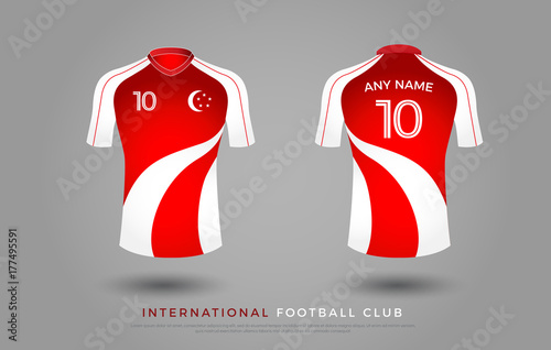 red and white football jersey which team