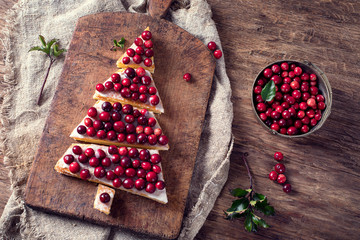 Wall Mural - Christmas dessert with fresh berries