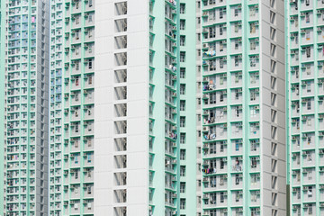 Canvas Print - Skyscraper of Public housing building facade