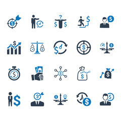 Sticker - Budget Plan Icons - Blue Version