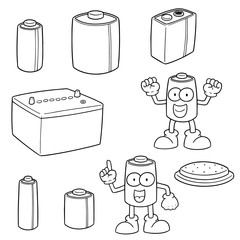 Sticker - vector set of battery