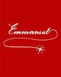 Emmanuel lettering calligraphy on red background | Christianity Christmas concept