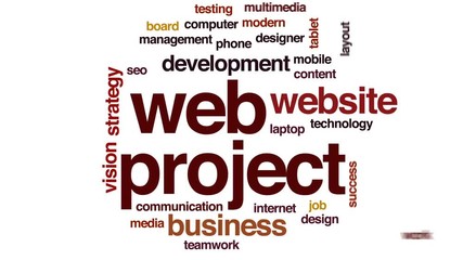 Poster - Web project animated word cloud, text design animation.