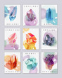 Crystals and stones mini cards set