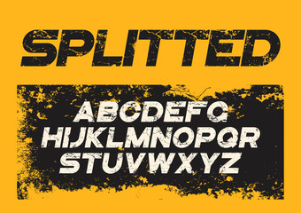 Sticker - Decorative textured bold font with grunge distress effect. Vecto