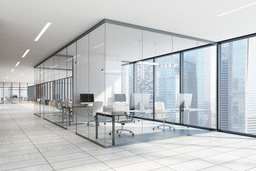 Poster - White and glass office interior