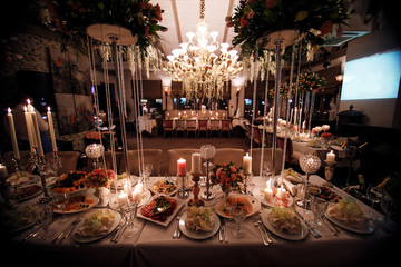 Decorated table at a wedding