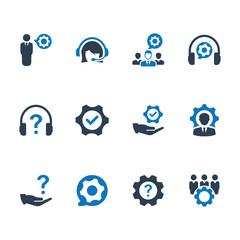 Wall Mural - technical support icon - Blue Version