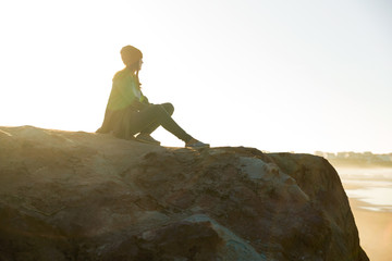 Wall Mural - Sitting over the cliff