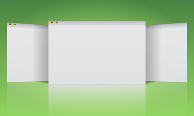 3 Blank browser windows mockup for your website advertisement layout.
