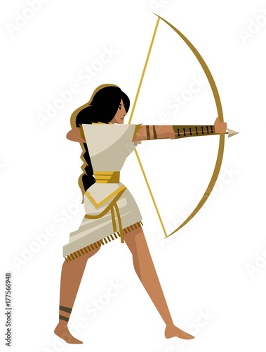 Fotomural native american huntress warrior