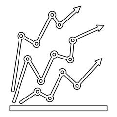 Poster - chart icon vector thin line