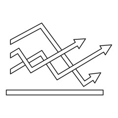 Poster - line chart icon vector thin line