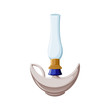 Ceramic aladdin gas lamp isolated over white background. Turkish souvenir.