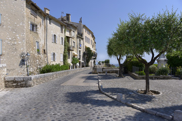 Wall Mural - Paved road in walled village of Saint Paul de Vence, commune in the Alpes-Maritimes department on the French Riviera