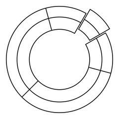 Poster - circle chart icon vector thin line