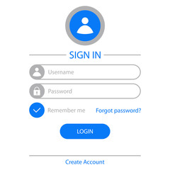Poster - Login page design. Template for website user interface. Vector illustration.