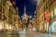 Night shot of clock tower in Bern