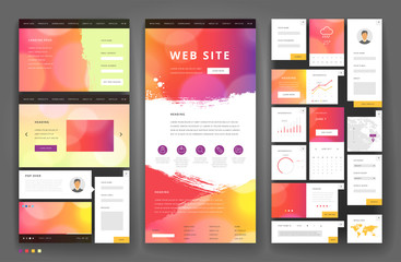 Wall Mural - website template design with interface elements