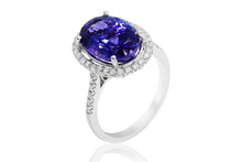 Blue Sapphire Ring With  Diamonds ,  Classic Jewelry With  Gemstone