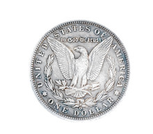 Reverse Side Of USA Morgan Silver Dollar 1889 Showing Golden Eagle.
