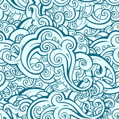 Sticker - Sea waves Seamless pattern