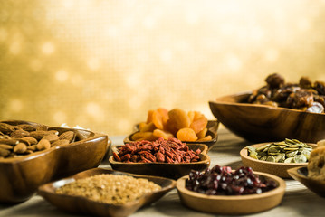 Mix of different dried fruits