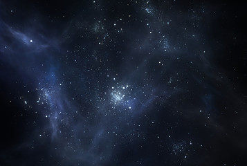 night sky space background with nebula and stars