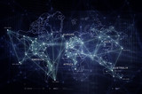 Fototapeta Zwierzęta - Internet of Things Digital World Map