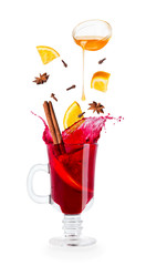 Wall Mural - mulled wine isolated on white