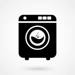 Wall Mural - Washing machine icon. Home appliances symbol. Flat sign on white background. Vector