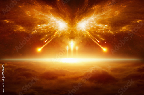 Fin du monde, bataille d'armageddon Tableau sur Toile