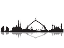 Detailed Baghdad Monuments Skyline Silhouette