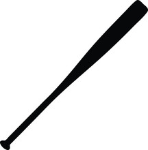 A Black And White Silhouette Of A Baseball Bat