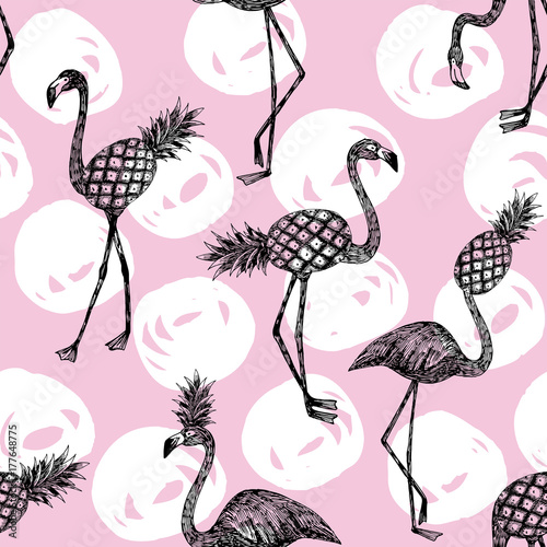 pol-flamingo-i-ananas-rozowy-bialy-bckground