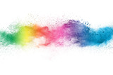 Fototapeta Panele - Explosion of colored powder isolated on white background.