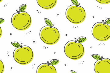 Apple seamless pattern. Vector illustration