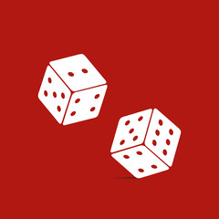 Dices icon flat. Illustration isolated vector sign symbol