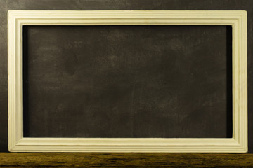 Poster - wood table and beautiful wall background