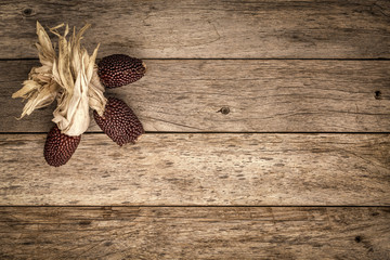 Wall Mural - wood background with strawberry corn