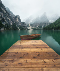 Wall Mural - lake in the mountain valley in the italy. beautiful natural landscape in the italy mountains.