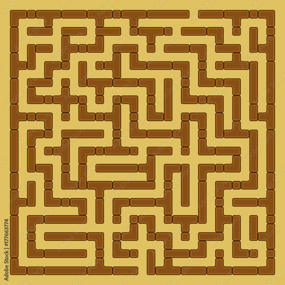 Brown square maze(15x15) Stock Vector | Adobe Stock