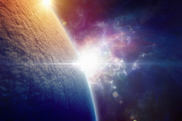 Wall Mural - planet earth is completely covered with clouds after a nuclear war
