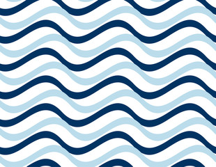 simple seamless pattern with wave blue stripes. naive geometry line motif