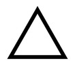 Triangle up arrow or pyramid line art vector icon for apps and websites