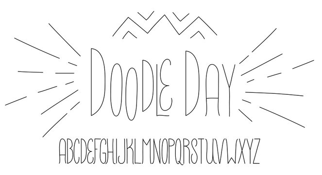 Doodle style font design, hand drawn.